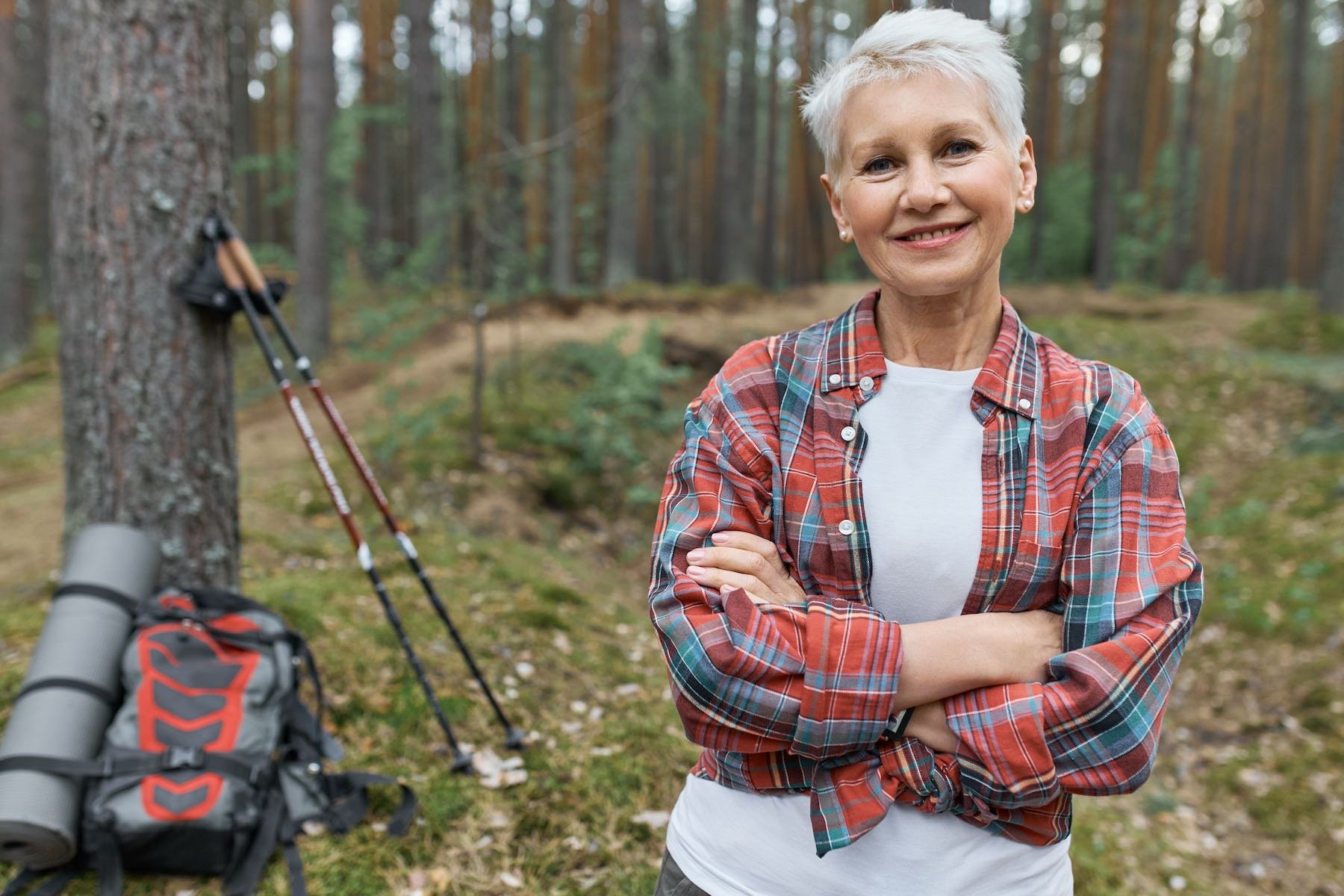 AdobeStock_Energetic attractive middle aged woman hiker-1800